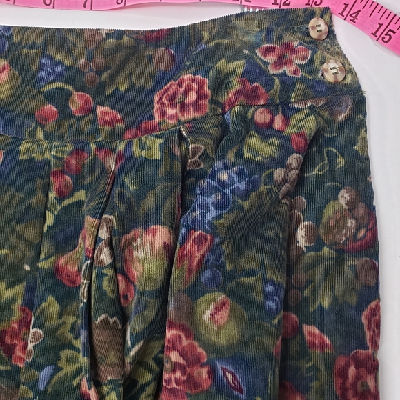 Herman Geist Dark Floral Corduroy Dirndl Tyrolean Cotton Academia Vintage variou - Picture 7 of 9